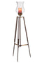 Tripod Candle Holder Floor Stand with Glass Globe Lamp