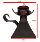 Decorative Black Metal Tea Light Candle Holder with Handle