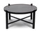 Modern Black Round Coffee Table with Copper Finish Engraved Top