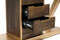 Contemporary Brass Wooden Z-Shaped Hallway Console Table with Drawers