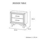 4 Pieces Bedroom Suite King Size Silver Brush in Acacia Wood Construction Bed, Bedside Table & Dresser