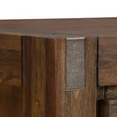 Coffee Table Solid Acacia Wood & Veneer 2 Drawers Storage Oak Colour
