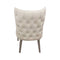 2X Studded Dining Chairs PU Beige & Silver Frame