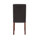2x Wooden Frame Brown Leatherette Dining Chairs with Solid Pine Legs