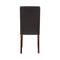 2x Wooden Frame Brown Leatherette Dining Chairs with Solid Pine Legs