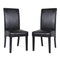 2x Wooden Frame Black Leatherette Dining Chairs with Solid Pine Legs