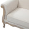 Oak Wood White Washed Finish Rolled Armrest 3+2 Seater Sofa Set Linen Fabric