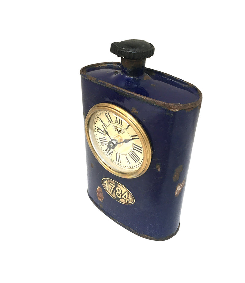 Table Clock - Old Iron Drinking Flask