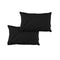 Pair of Solid Colour Microfiber Standard Pillowcases 48x73cmx15cm (Flap) Black