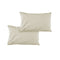 Pair of Solid Colour Microfiber Standard Pillowcases 48x73cmx15cm (Flap) Bone