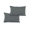 Pair of Solid Colour Microfiber Standard Pillowcases 48x73cmx15cm (Flap) Charcoal