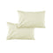 Pair of Solid Colour Microfiber Standard Pillowcases 48x73cmx15cm (Flap) Cream