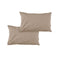 Pair of Solid Colour Microfiber Standard Pillowcases 48x73cmx15cm (Flap) Mocha
