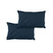 Pair of Solid Colour Microfiber Standard Pillowcases 48x73cmx15cm (Flap) Navy