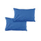 Pair of Solid Colour Microfiber Standard Pillowcases 48x73cmx15cm (Flap) Pacific