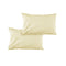 Pair of Solid Colour Microfiber Standard Pillowcases 48x73cmx15cm (Flap) Rich Cream