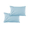 Pair of Solid Colour Microfiber Standard Pillowcases 48x73cmx15cm (Flap) Sky