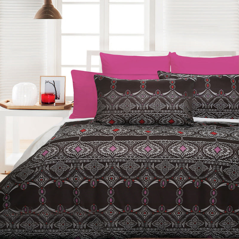 Accessorize Bosa Pink Quilt Cover Set - King