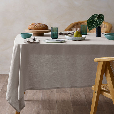 Vintage Design Homewares Natural French Linen Tablecloth 150cm x 230cm