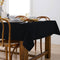 Ladelle Base Black Linen Look 100% Cotton Tablecloth 150 x 265 cm