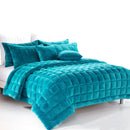 Alastairs Augusta Faux Mink Quilt / Comforter Set Emerald Green King