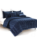 Alastairs Augusta Faux Mink Quilt / Comforter Set Navy Super King