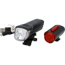 Fischer LED Bike Light Set 30Lux USB with rear floor light