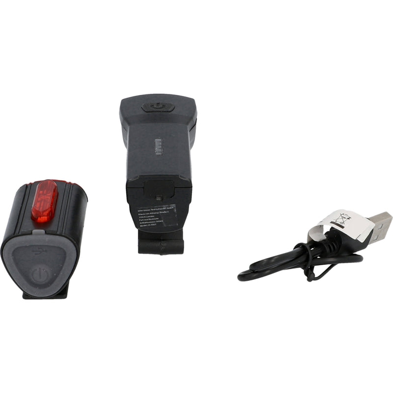 Fischer LED Bike Light Set 30Lux USB with rear floor light