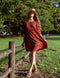 Cotton Midi Dress - Inayat Red Bird Midi Dress (Hand block print)