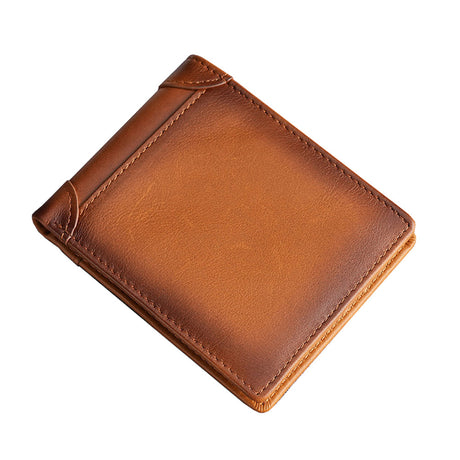 100% Genuine Leather Men's Wallet RFID Blocking Card Holder Bifold and Long Wallets