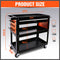Single Drawer Tool Storage Trolley- Workshop Cart Chest Cabinet with Pegboard Hooks and Lockable Wheels
