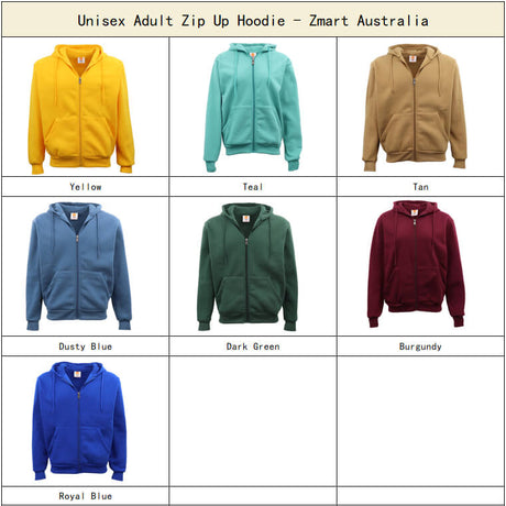 Adult Unisex Zip Plain Fleece Hoodie Hooded Jacket Mens Sweatshirt Jumper XS-8XL, Light Grey, 4XL
