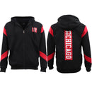 Men's Fleece Zip Up Hoodie Shirt Chicago Bulls 23 Michael Jordan Sweat Jacket, Red, 2XL