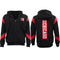 Men's Fleece Zip Up Hoodie Shirt Chicago Bulls 23 Michael Jordan Sweat Jacket, Red, 2XL
