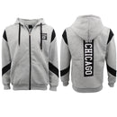 Men's Fleece Zip Up Hoodie Shirt Chicago Bulls 23 Michael Jordan Sweat Jacket, Red, 2XL
