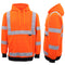 HI VIS Hooded Safety Jumper Hoodie Sweatshirt Tradie Workwear Fleece Jacket Coat, Fluro Orange, S