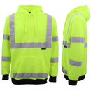 HI VIS Hooded Safety Jumper Hoodie Sweatshirt Tradie Workwear Fleece Jacket Coat, Fluro Orange, S