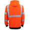 HI VIS Hooded Safety Jumper Hoodie Sweatshirt Tradie Workwear Fleece Jacket Coat, Fluro Orange, 2XL