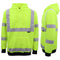 HI VIS Hooded Safety Jumper Hoodie Sweatshirt Tradie Workwear Fleece Jacket Coat, Fluro Orange, 2XL