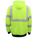 HI VIS Hooded Safety Jumper Hoodie Sweatshirt Tradie Workwear Fleece Jacket Coat, Fluro Pink, XS