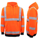 HI VIS Hooded Safety Jumper Hoodie Sweatshirt Tradie Workwear Fleece Jacket Coat, Fluro Pink, XS