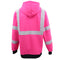 HI VIS Hooded Safety Jumper Hoodie Sweatshirt Tradie Workwear Fleece Jacket Coat, Fluro Pink, 3XL