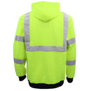 HI VIS Hooded Safety Jumper Hoodie Sweatshirt Tradie Workwear Fleece Jacket Coat, Fluro Pink, 3XL