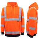 HI VIS Hooded Safety Jumper Hoodie Sweatshirt Tradie Workwear Fleece Jacket Coat, Fluro Yellow, M