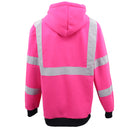 HI VIS Hooded Safety Jumper Hoodie Sweatshirt Tradie Workwear Fleece Jacket Coat, Fluro Yellow, L