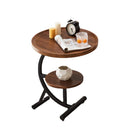 2 Tier End Table Sofa Side End Table Round Nightstand with Sturdy Metal Frame