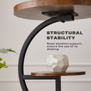 2 Tier End Table Sofa Side End Table Round Nightstand with Sturdy Metal Frame