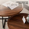Removable Set of 2 Round Coffee Table  Walnut Nesting Side End Table Furniture