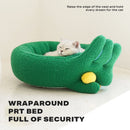 Dog Cat Pet Calming Bed Warm Soft Plush Round Nest Comfy Sleeping Gesture Bed