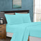1000TC Double Size Bed Soft Flat & Fitted Sheet Set Aqua